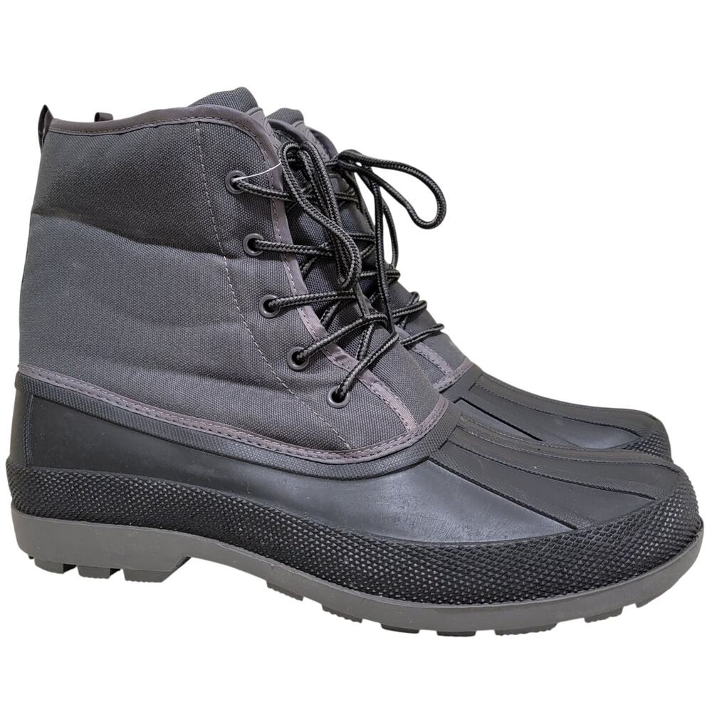 Polar Range Men Blast Cold Weather Waterproof Snow Boots Size US 12M Grey Black